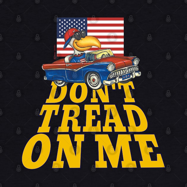 red white blue eagle classic car with Don't Tread on Me by Danny Gordon Art